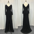 Serene Hill Green Mermaid Elegant V-Neck Pearls Long Sleeves Evening Dresses Luxury Beaded 2025 For Women Wedding Party LA70499 - SERENE HILL