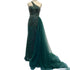 Serene Hill Green Mermaid Elegant With Overskirt Sexy One-Shoulder Evening Dresses Gowns Luxury Beaded 2025 Women Party LA71755 - SERENE HILL