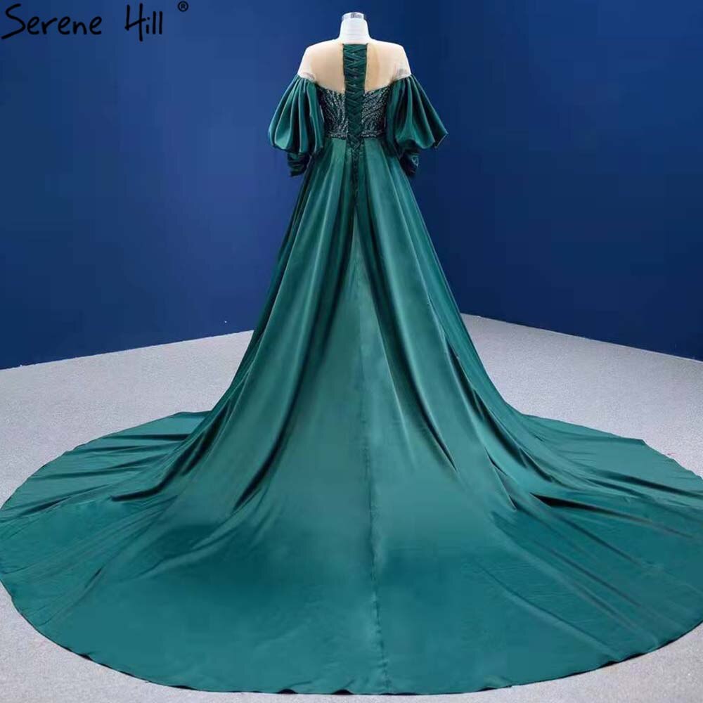 Serene Hill Green Overskirt Mermaid Evening Dresses Gowns 2025 Elegant Luxury Beaded For Women Party HM67428 - SERENE HILL