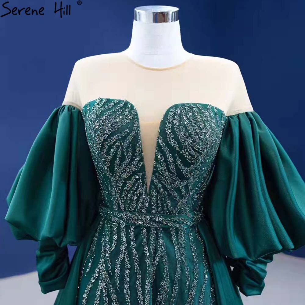 Serene Hill Green Overskirt Mermaid Evening Dresses Gowns 2025 Elegant Luxury Beaded For Women Party HM67428 - SERENE HILL