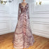 Serene Hill Grey A-Line Luxury Evening Dresses Gowns 2025 Lace Beaded Crystal Sexy For Woman Party LA71171 - SERENE HILL