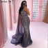 Serene Hill Grey Mermaid Luxury Evening Dresses Gowns 2025 Elegant One Shoulder Beaded For Women Party LA71270 - SERENE HILL