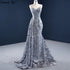 Serene Hill Grey Mermaid Sexy Evening Dresses 2025 Handmade Flowers Beading Sleeveless Formal Dress HM67181 - SERENE HILL