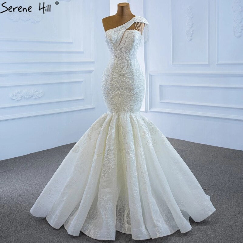 Serene Hill Ivory Mermaid Vintage Wedding Dresses 2025 One Shoulder SERENE HILL Serene Hill Ivory Mermaid Vintage Wedding Dresses 2025 One Shoulder SERENE HILL