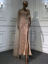 Serene Hill Lilac High Split Mermaid Elegant Sexy One Shoulder Evening Dresses Gowns Luxury Beaded 2025 For Women Party LA71493 - SERENE HILL