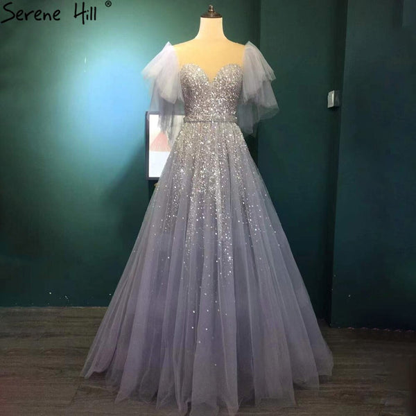 Serene Hill Lilac Luxury A-Line Evening Dresses Gowns 2025 Beaded Sparkle Sexy For Women Party LA71354A