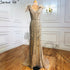 Lilac Luxury Beaded Mermaid Evening Dress Gown with Feathers LA70830 - SERENE HILL