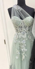 Serene Hill Lilac One Shoulder Split Long 2025 Flower Graduation School Party Gown Celebrity Prom Dresses LA71881 - SERENE HILL
