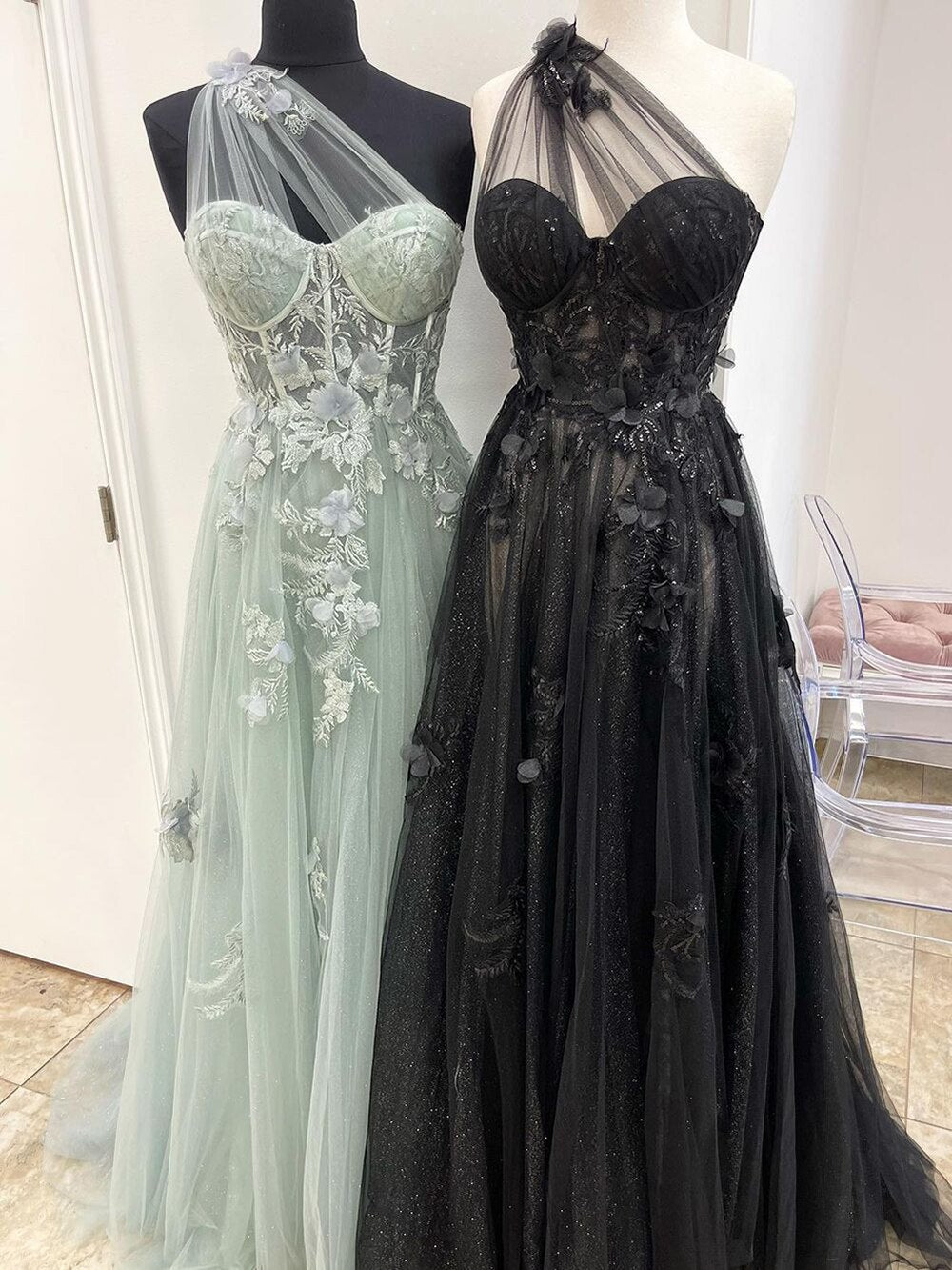 Serene Hill Lilac One Shoulder Split Long 2025 Flower Graduation School Party Gown Celebrity Prom Dresses LA71881 - SERENE HILL