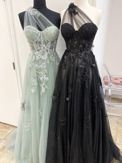 Serene Hill Lilac One Shoulder Split Long 2025 Flower Graduation School Party Gown Celebrity Prom Dresses LA71881 - SERENE HILL