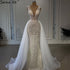 Serene Hill Luxury Ivory Mermaid Evening Dresses Gowns 2025 Beading Elegant With Train Formal Dress LA71109 - SERENE HILL