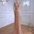 Luxury Champagne Dubai Mermaid Evening Dress with Cape LA70910 - SERENE HILL