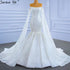 Serene Hill Luxury Mermaid White Wedding Dresses 2025 Cape Sleeves Beaded Pearls Bride Gowns HM67278 Custom Made - SERENE HILL