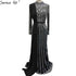 Serene Hill Luxury Muslim Gray Luxury Long Elegant with Detachable Train Mermaid Evening Gowns Dresses For Woman LA70199 - SERENE HILL