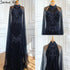 Serene Hill Luxury Navy Blue With Train Evening Dresses Gowns 2025 Mermaid Beading Diamond Elegant For Women Party LA70807 - SERENE HILL