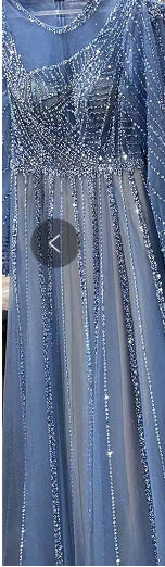 Serene Hill Luxury Turquoise nude A-Line Evening Dresses Gowns 2025 Long Sleeves Beaded Elegant For Women Party LA71659 - SERENE HILL