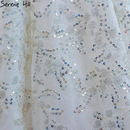Serene Hill Luxury White Beading Wedding Dresses Gowns 2025 Sparkle Sleeveless Ball Gown Bridal Dress HM67254 Custom Made - SERENE HILL
