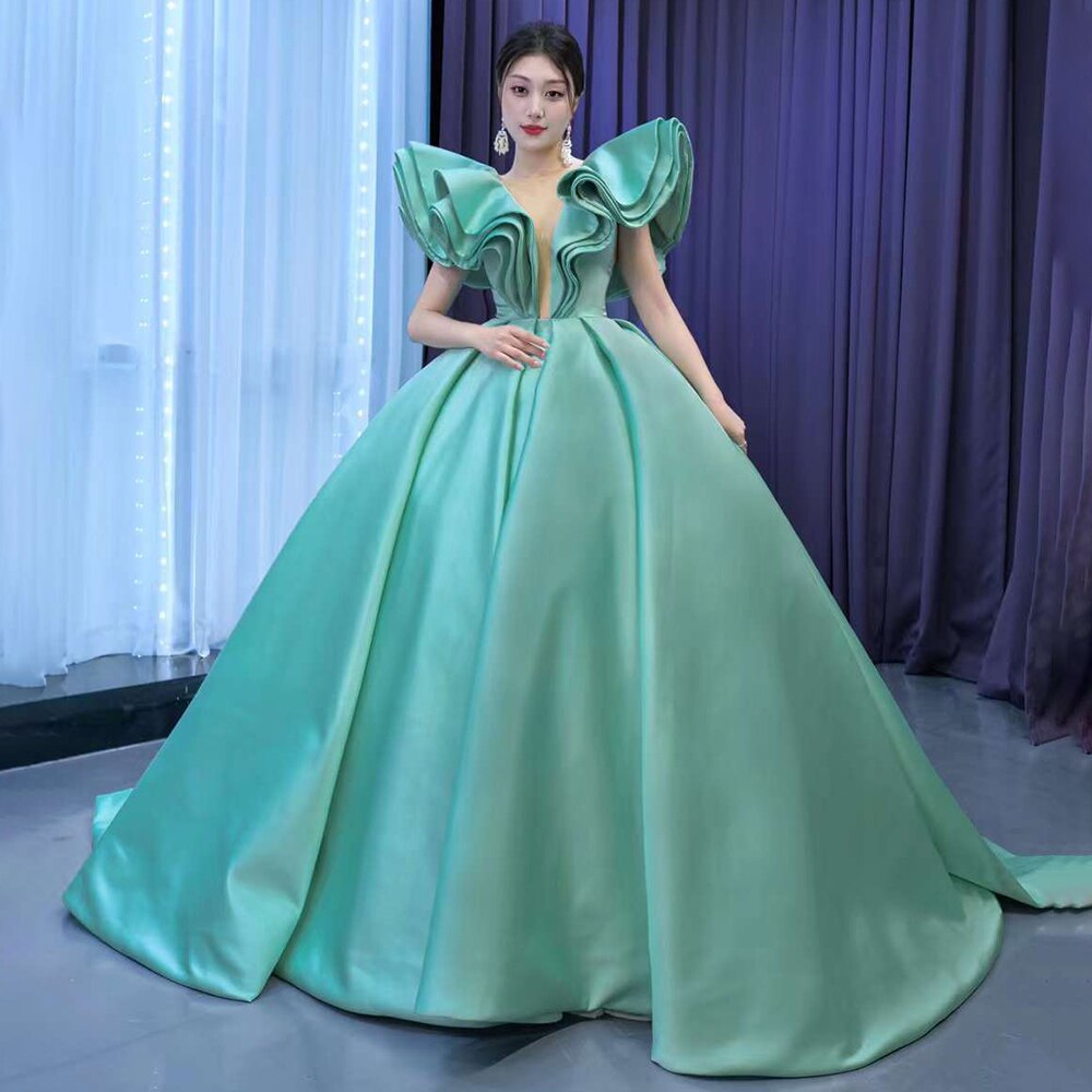 Serene Hill Mint Lace Up Bride Gowns Evening Dresses Gowns For Women Party 2025 High End Custom Made HM67527 - SERENE HILL