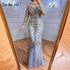 Serene Hill Musliim Grey Mermaid Evening Dresses 2025 Lace Beading Crystal Elegant For Women Party LA71131 - SERENE HILL