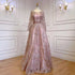 Serene Hill Muslim A-Line Pink Luxury Evening Dresses Gowns Lace Beaded 2025 For Women Party LA71794 - SERENE HILL