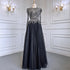 Serene Hill Muslim Black A-Line Luxury Beaded Ankle Length Evening Dresses Gowns 2025 For Women Party LA71290 - SERENE HILL