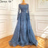 Modest Blue Lace Beaded Mermaid Evening Dress LA70834 - SERENE HILL