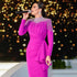 Serene Hill Muslim Fuschia Mermaid Evening Dresses Gowns 2025 Beading Elegant For Women Wedding Party LA71004 - SERENE HILL