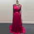 Serene Hill Muslim Grape Purple Luxury Evening Dresses Gowns 2025 High Split Satin For Women Party LA71456 - SERENE HILL