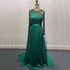 Serene Hill Muslim Grape Purple Luxury Evening Dresses Gowns 2025 High Split Satin For Women Party LA71456 - SERENE HILL