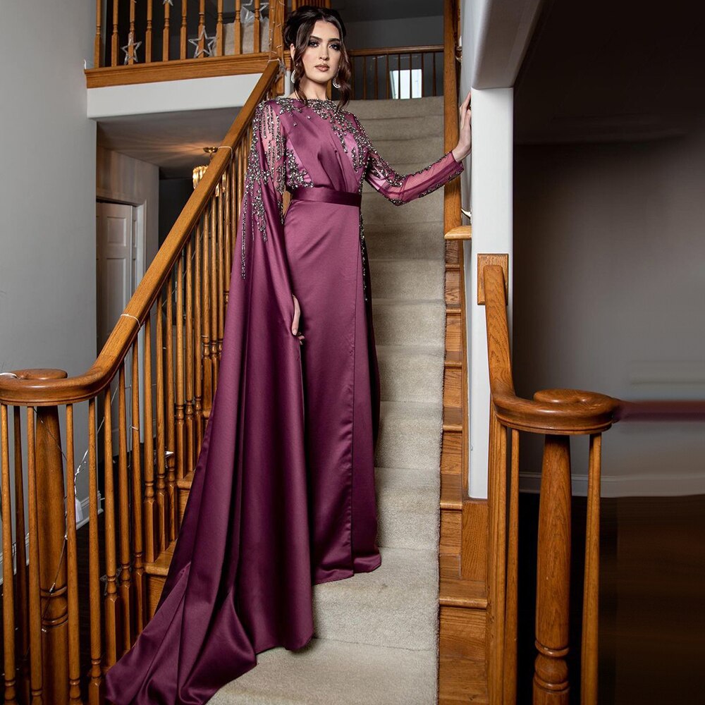 grape purple dress Draped Royal Purple Gown Teuta Matoshi