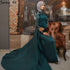 Serene Hill Muslim Green Detachable Skirt Evening Dresses Gowns 2025 Beading Elegant For Women Wedding Party LA71057 - SERENE HILL