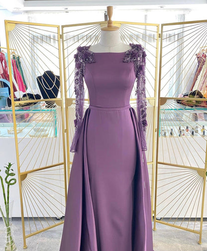 Serene Hill Muslim Green Detachable Skirt Evening Dresses Gowns 2025 Beading Elegant For Women Wedding Party LA71057 - SERENE HILL