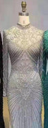 Serene Hill Muslim Green Mermaid Elegant High Neck Luxury Beaded Evening Dresses Gowns 2025 فساتين نسائية شحن مجاني LA71776 - SERENE HILL