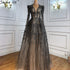 Serene Hill Muslim Grey Luxury A lineEvening Dresses Gowns 2025 A-Line Beading For Woman Wedding Party LA71126 - SERENE HILL