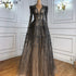 Serene Hill Muslim Grey Elegant Evening Dresses Long 2025 A-Line Beaded Wedding Party Gowns For Woman LA71126 - SERENE HILL