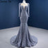 Serene Hill Muslim Grey Mermaid Evening Dresses 2025 Beaded Elegant Luxury Formal Dress HM67272 - SERENE HILL