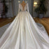 Serene Hill Muslim Ivory Satin Luxury Wedding Dresses Gowns 2025 Beading Pearls Sexy Bride Dress HM67210 Custom Made - SERENE HILL