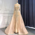 Luxury Nude Beaded Mermaid Evening Dress with Overskirt LA71352 - SERENE HILL