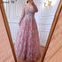 Serene Hill Muslim Pink Luxury Evening Dresses 2025 A-Line Beaded Long Sleeves For Women Party LA71311 - SERENE HILL