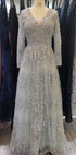 Serene Hill Muslim Pink Luxury Evening Dresses Gowns 2025 Long Sleeves Crystal A-Line For Women Party LA70729 - SERENE HILL