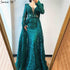 Serene Hill Muslim Pink Mermaid Elegant Luxury With Train Evening Party Wear Dresses Gowns 2025 For Women Plus Size LA70159 - SERENE HILL