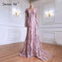 Luxury Muslim Pink Lace Evening Dresses With Overskirt Long Sleeve LA71164 on sale - SERENE HILL