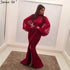 On Sale No Return No Refund Sale Serene Hill Muslim Pink Mermaid Lantern Sleeves Evening Dresses Gowns 2025 Split Elegant For Woman Party QA8002 - SERENE HILL