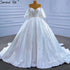Serene Hill Muslim White Satin Wedding Dresses 2025 Beaded High-end Lace Up Bride Gowns HM67415 Custom Made - SERENE HILL