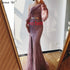 Serene Hill Nude High Split Mermaid Evening Dresses Gowns 2025 Luxury Beaded One Shoulder Elegant For Women Party LA70258 - SERENE HILL