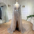 Serene Hill Nude Mermaid Evening Gown with Luxury Cape Sleeves Beaded Elegance and Backless for Women&