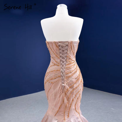 Serene Hill Nude Mermaid Sexy Evening Dresses Gowns 2025 Beaded Elegant High-end For Women Party HM67320 - SERENE HILL
