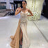 Serene Hill Nude Spaghetti Strap Luxury Evening Dresses Gowns 2025 Mermaid Beaded Elegant Overskirt For Women Party LA71599 - SERENE HILL