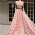 On Sale No Return No Refund Serene Hill Peach Flowers Belt Evening Dresses Gowns 2025 A-Line Cap Sleeves Sexy For Women Party LA60771 - SERENE HILL