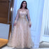Serene Hill Pink A-Line Dubai Design Feathers Long Sleeves Luxury Beaded Evening Dresses Gowns For Women Party 2025 LA60836 - SERENE HILL